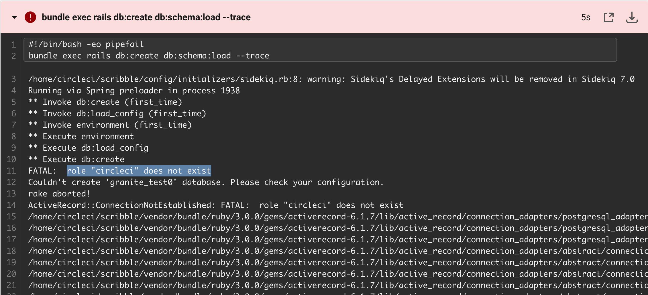 CircleCI role does not exist