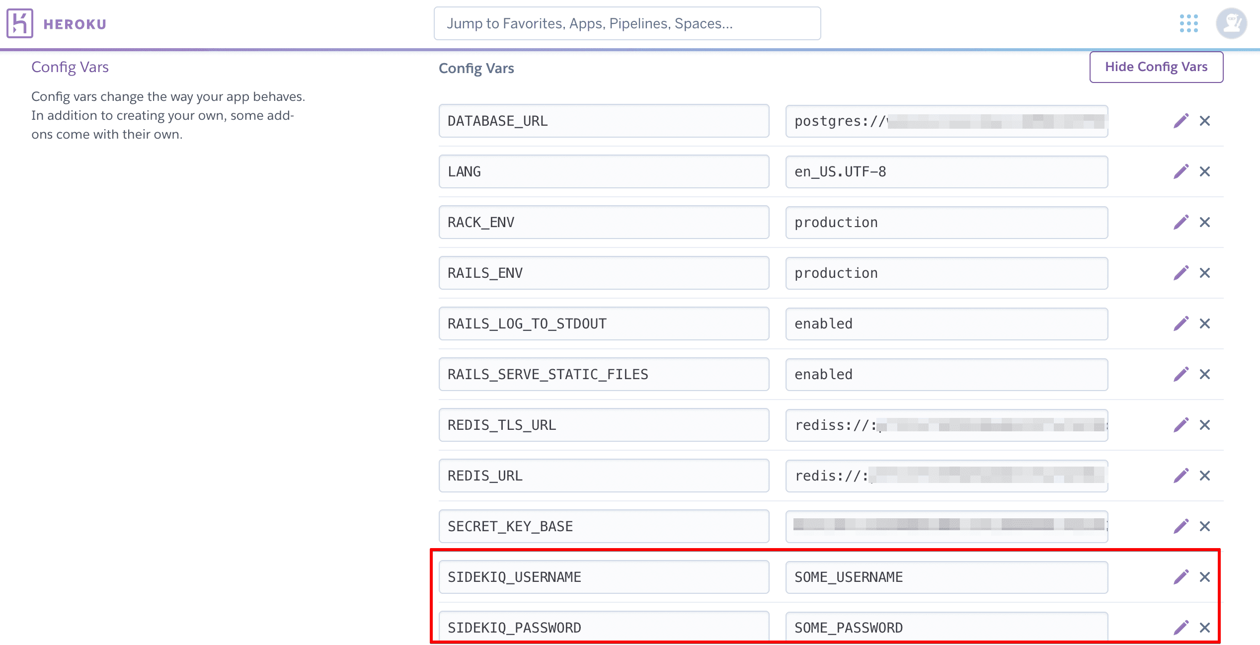 Heroku Config Vars