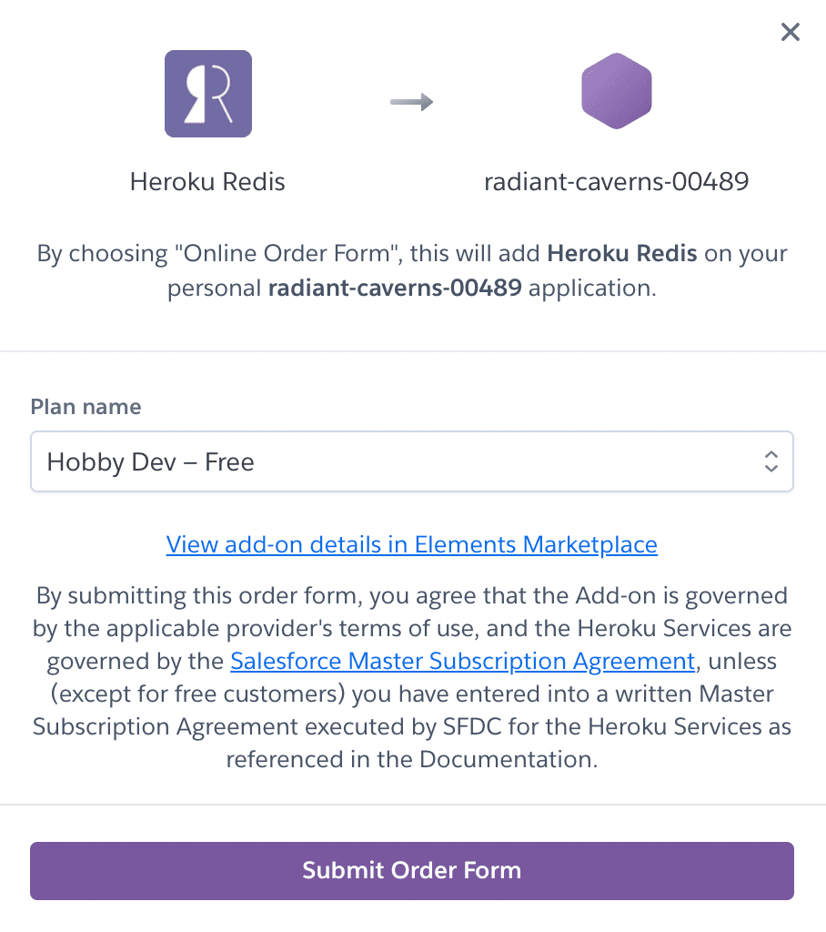 Heroku Redis Add-on Plan