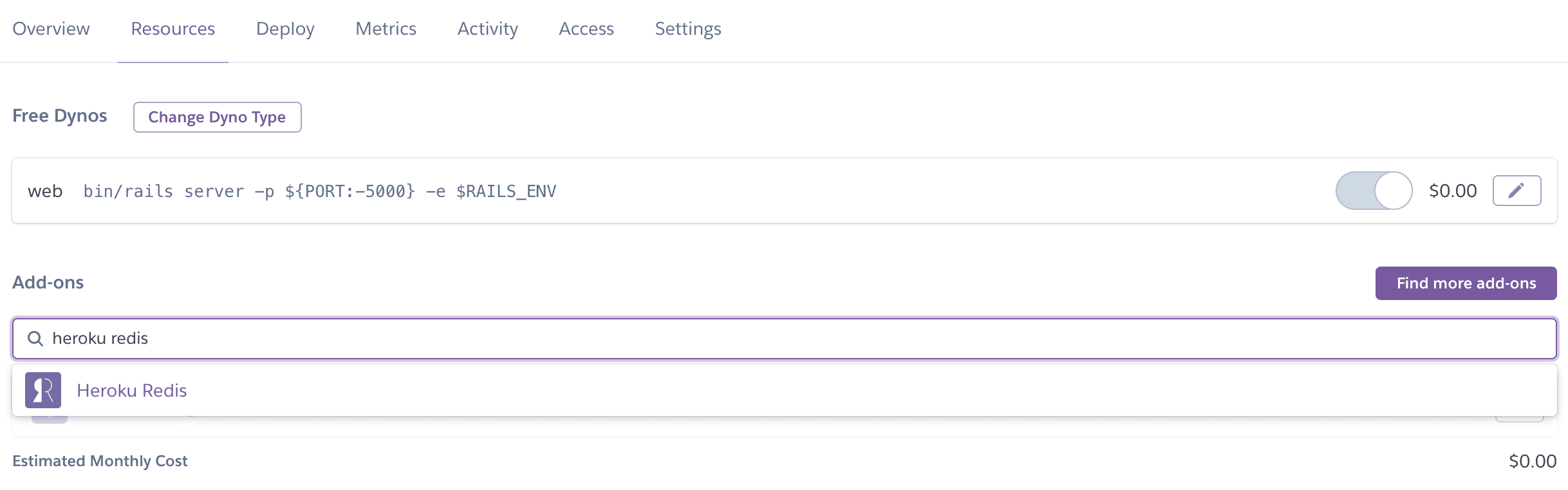 Heroku Redis Add-on