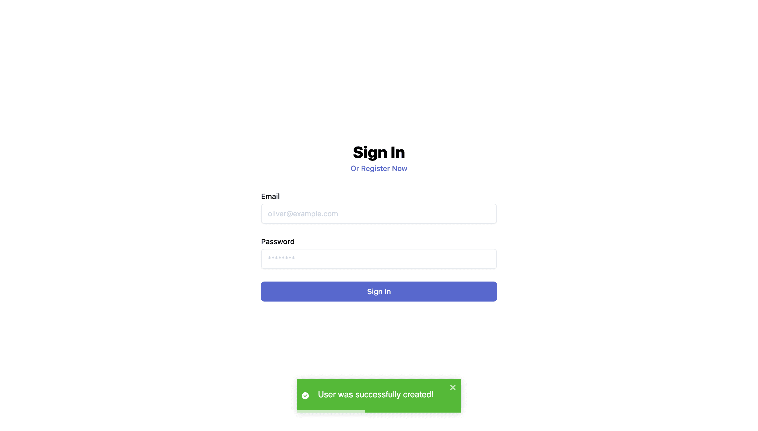 Signup Success Toastr