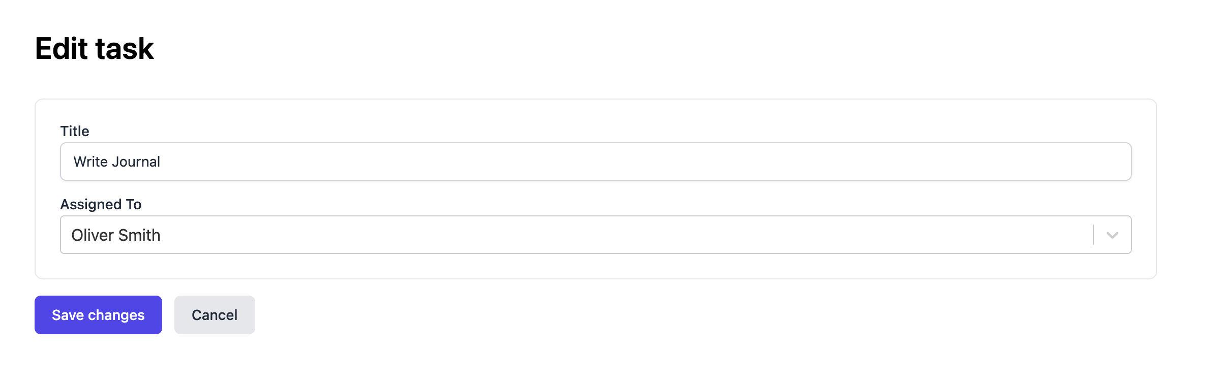 Updating a task feature